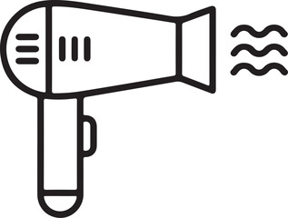 Obraz premium Stylized icon of a hair dryer with wavy lines representing airflow