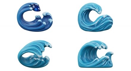 Stylized ocean wave graphics