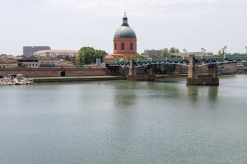 Views of Toulouse, city in southern France, Haute-Garonne department, Occitania region, centre of European aerospace industry with pink red bricks houses, travel destination