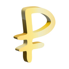 3d russian ruble currency symbol. Single element for design