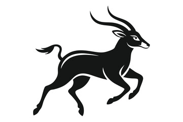 Solid color Markhor running animal vector design