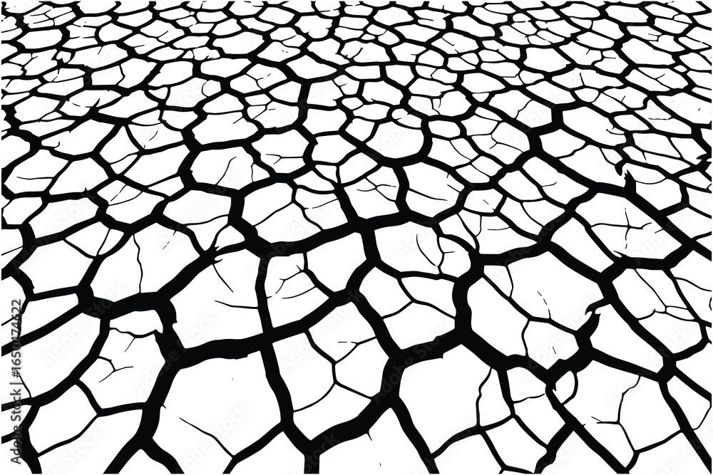 Poster high contrast image of cracked earth texture. abstract design element perfect for backgrounds and te