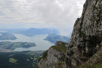 Naklejka premium Lake Lucerne is a lake in central Switzerland surrounded by the mountains of the Alpine foothills