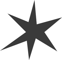 Obraz premium Irregular stars shape. Abstract random spiky spark. Geometric funky flash with rays. Black retro sparkle