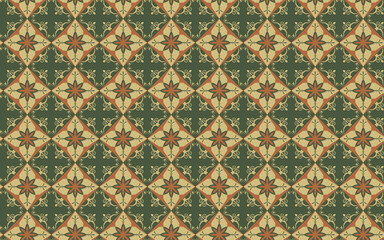 Picture of Decorative seamless pattern green and orange for background, Decoration Seamless Pattern JPG file.