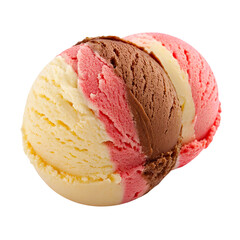 Single Ice Cream Scoop Isolated on Transparent Background