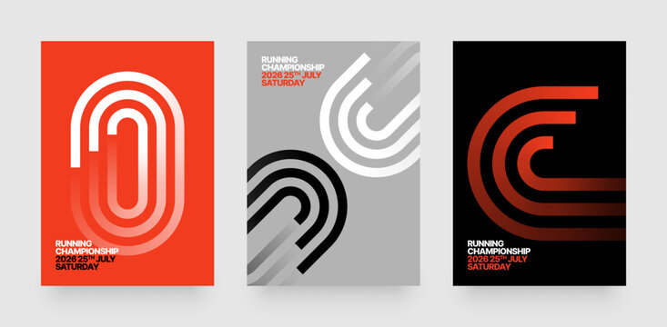 Layout with running track for sports event, competition or championship. Template for background, poster or cover.