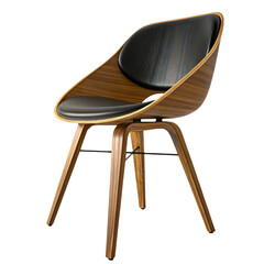 Classic Wooden Chair Isolated on Transparent Background