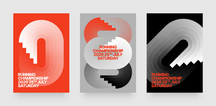 Layout with running track for sports event, competition or championship. Template for background, poster or cover.