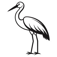 Solid color Marabou Stork animal vector design