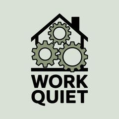Industrial house with gears symbolizing quiet work and efficiency in a home office or workshop environment