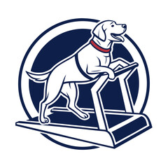 Obraz premium Dog on Treadmill