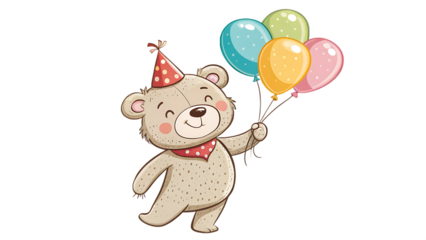 teddy bear with balloons