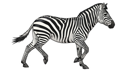 striped zebra in motion transparent background vector illustration