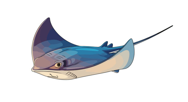 elegant stingray illustration transparent background for design projects