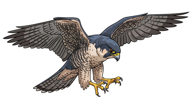 majestic peregrine falcon transparent background vector illustration for design projects