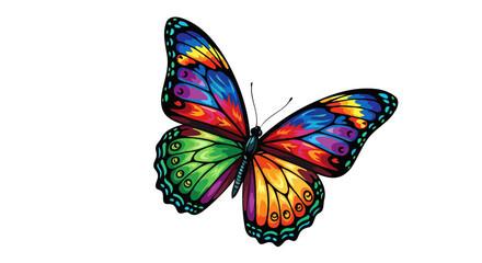 vibrant rainbow butterfly transparent background perfect for design projects