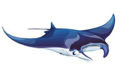 Obraz premium majestic manta ray elegant transparent background vector illustration