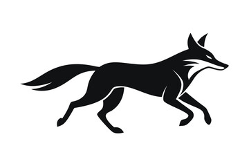 Fototapeta premium Solid color Maned Wolf running animal vector design