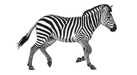 striped zebra in motion transparent background vector illustration