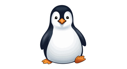 Fototapeta premium adorable cartoon penguin transparent background vector illustration