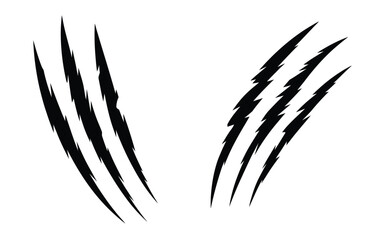 Black Claw Marks or Scratches on a White Background