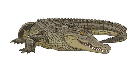Fototapeta premium powerful crocodile illustration transparent background ready for design projects
