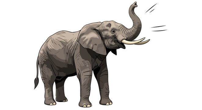 african elephant trumpet call transparent vector illustration