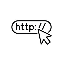 Internet Address Bar with Cursor Clicking on Website URL