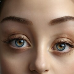 Stunning blue eyes with perfect lashes, a captivating close-up gaze