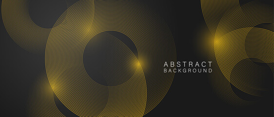 Elegant black background with golden circular waves and glowing light effects, perfect for premium product design, event invitations, luxury branding, and digital media.