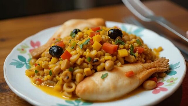  Ackee and Codfish served authentically on a plate
