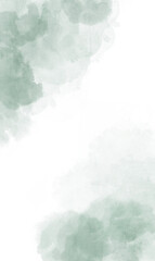 Green Watercolor Abstract Background with Organic Shapes, Minimal Botanical Style, Transparent Texture for Invitation, Greeting Card, Poster and Elegant Design Template