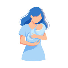 A Mother's Embrace A Heartwarming Mom and Baby Illustration of Love and Nurturing