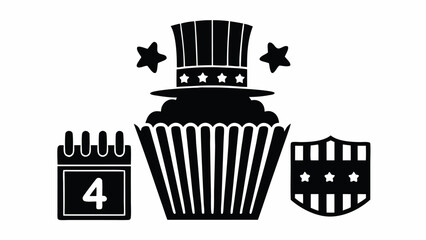 Celebrate Independence Day with a festive cupcake design featuring stars and patriotic flair