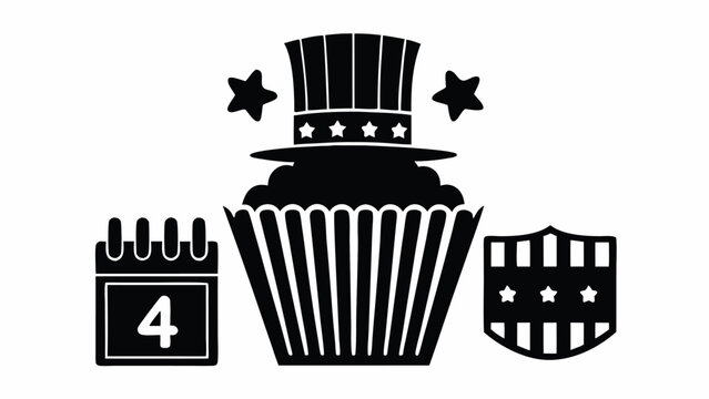 Celebrate Independence Day with a festive cupcake design featuring stars and patriotic flair