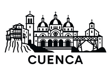 Obraz premium Cuenca city skyline with iconic buildings and landmarks