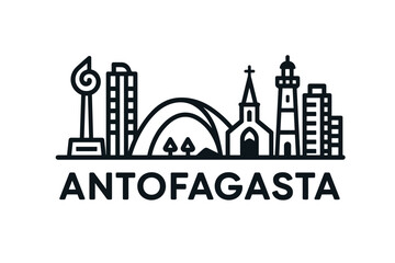 Fototapeta premium Antofagasta city skyline with iconic buildings and landmarks