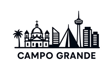 Fototapeta premium Campo Grande city skyline with iconic buildings and landmarks