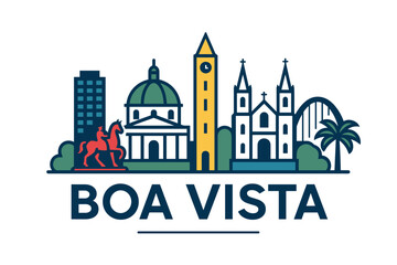 Obraz premium Boa Vista city skyline with iconic buildings and landmarks