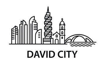 Fototapeta premium David city skyline with iconic buildings and landmarks