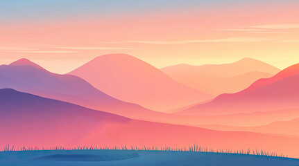 Obraz premium An illustration of a mountain view
