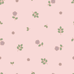Ditsy seamless pattern. Small flower pattern background. Botanic surface design. Floral vector in spring or summer. Elegant template for fabric, wallpaper, stationery, wrapping, card, and phone cases.