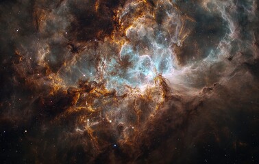 Obraz premium Nebula of swirling cosmic dust and light
