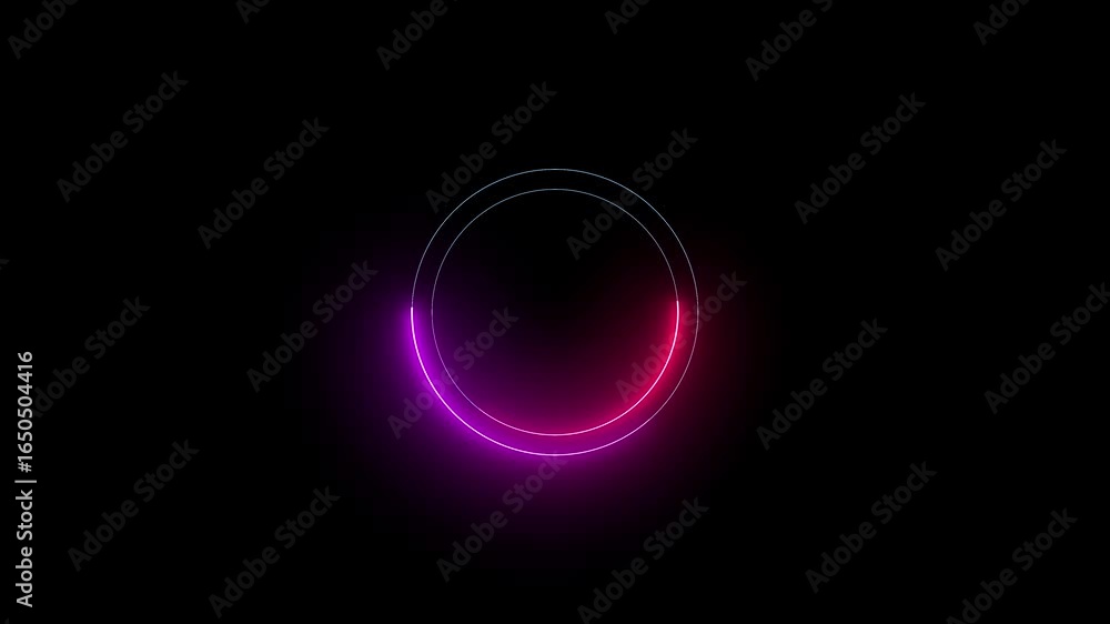 Poster 4k lights background. circle glow border, alpha channel, abstract glowing neon line coloring circula