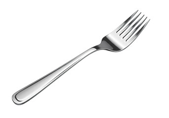 Silver Dinner Fork Elegant Tableware Cutlery Item isolated on transparent background