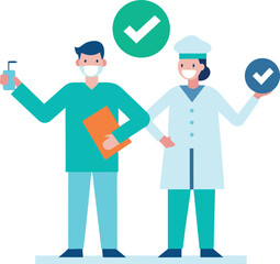 Flat Style Illustration of Healthcare Workers Conference