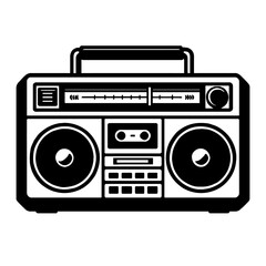 Retro Boombox Music Player - Cassette and Radio