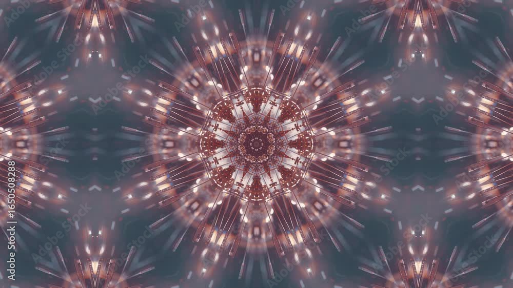 Poster dynamic sci-fi tunnel with glowing lights and intricate geometric patterns, abstract motion concept