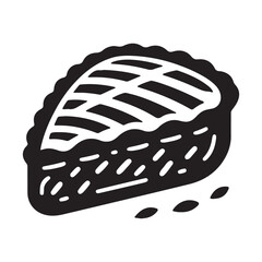 Black and White Pie Vector Illustration